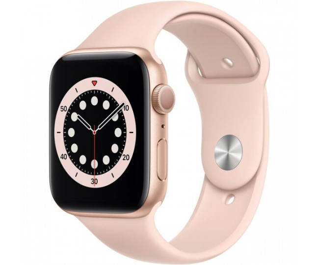 Apple Watch Series 6 44mm Gold Aluminum Case with Pink Sand Sport Band (M00E3)
